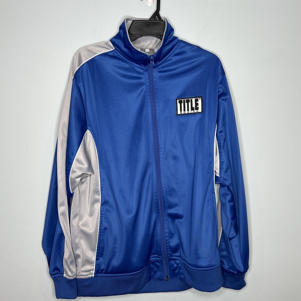Title Boxing Blue Grey Jacket New England Championship Size Medium‎ Full Zip Up